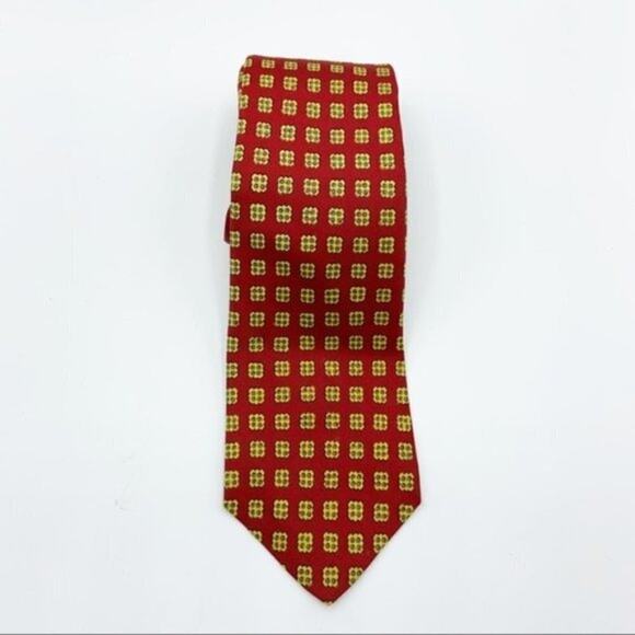 Brooks brothers red yellow pattern tie silk - Picture 1 of 3